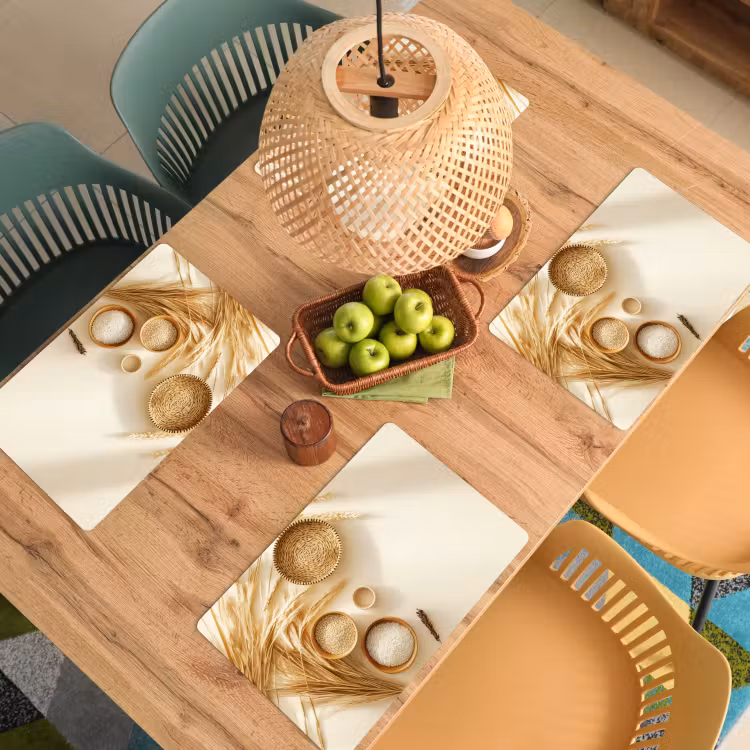 Granen - Hout - Kom - Beige Placemat vinyl groot -zzsfeer5_Kitchenyeah-website
