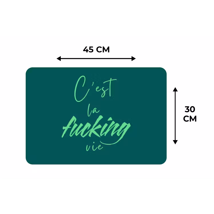 c'est la fucking vie - Groen - Handgeschreven Placemat vinyl groot -specs