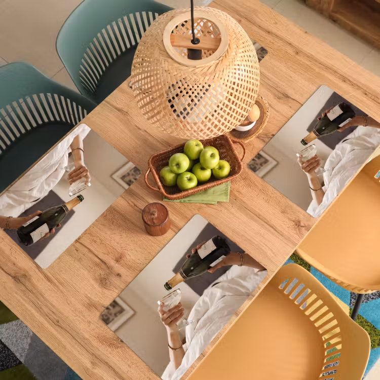 Champagne - Bed - Bubbels Placemat vinyl groot -zzsfeer5_Kitchenyeah-website