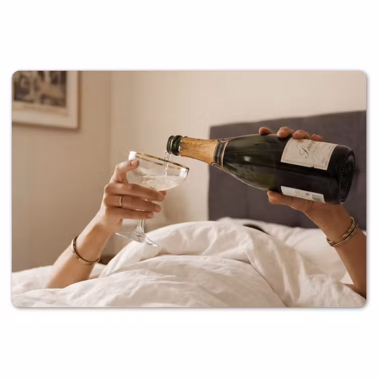 Champagne - Bed - Bubbels Placemat vinyl groot -zzsfeer1_Kitchenyeah-website
