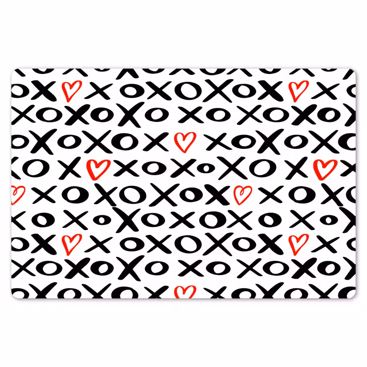 Tekens - Harten - Rood Placemat vinyl groot 368 -zzsfeer1_Kitchenyeah-website