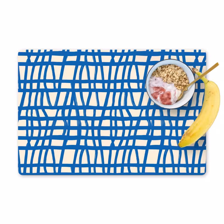 Ruitpatroon - Blauw - Crème Placemat vinyl groot 368 -zzzproduct_Kitchenyeah-website