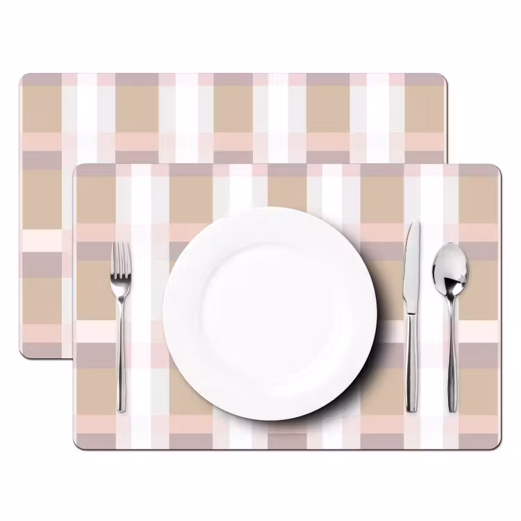 Ruitpatroon - Aardetinten - Minimalistisch Placemat vinyl groot 368 -zzsfeer2_Kitchenyeah-website