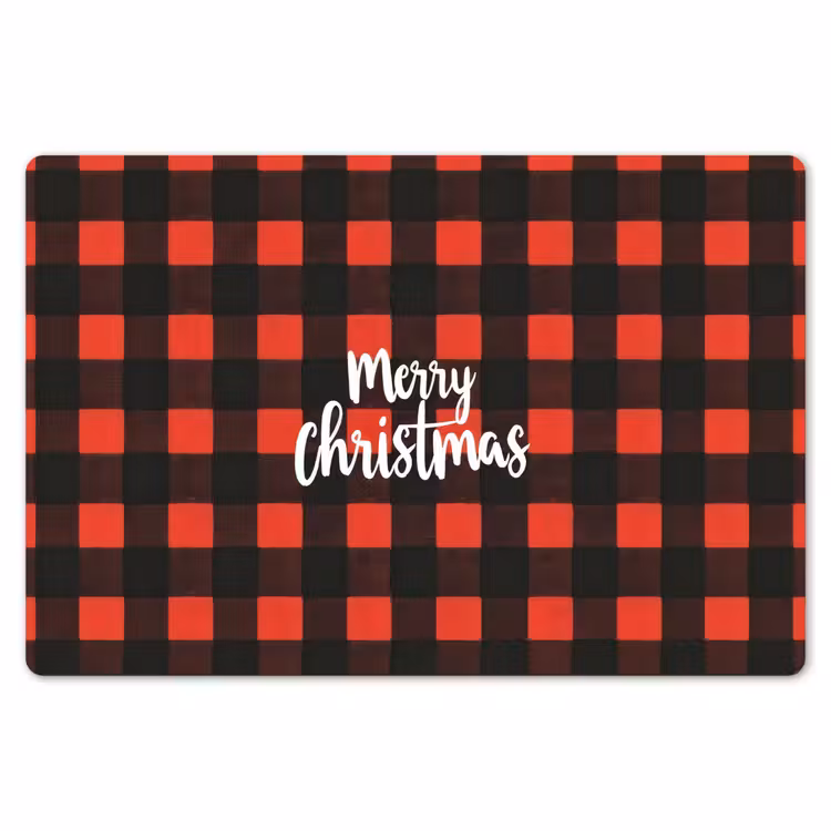 Geruit - Rood - Tekst - Christmas Placemat vinyl groot -zzsfeer1_Kitchenyeah-website