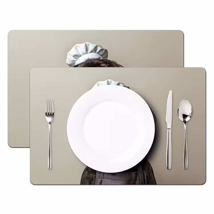 Kokskleding - Zwart - Hondje Placemat vinyl groot -zzsfeer2_Kitchenyeah-website