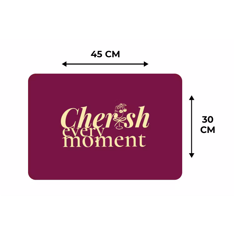 Cherish every moment - Cocktailglas - Bordeaux Placemat vinyl groot -specs