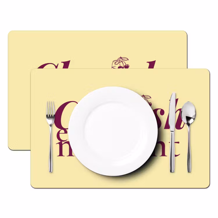 Cherish every moment - Cocktailglas - Geel Placemat vinyl groot -zzsfeer2_Kitchenyeah-website