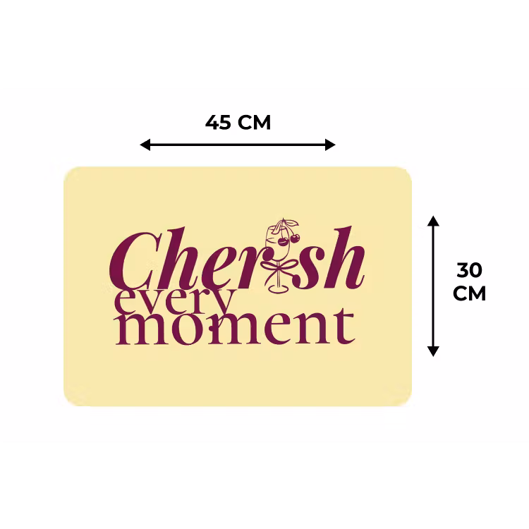 Cherish every moment - Cocktailglas - Geel Placemat vinyl groot -specs