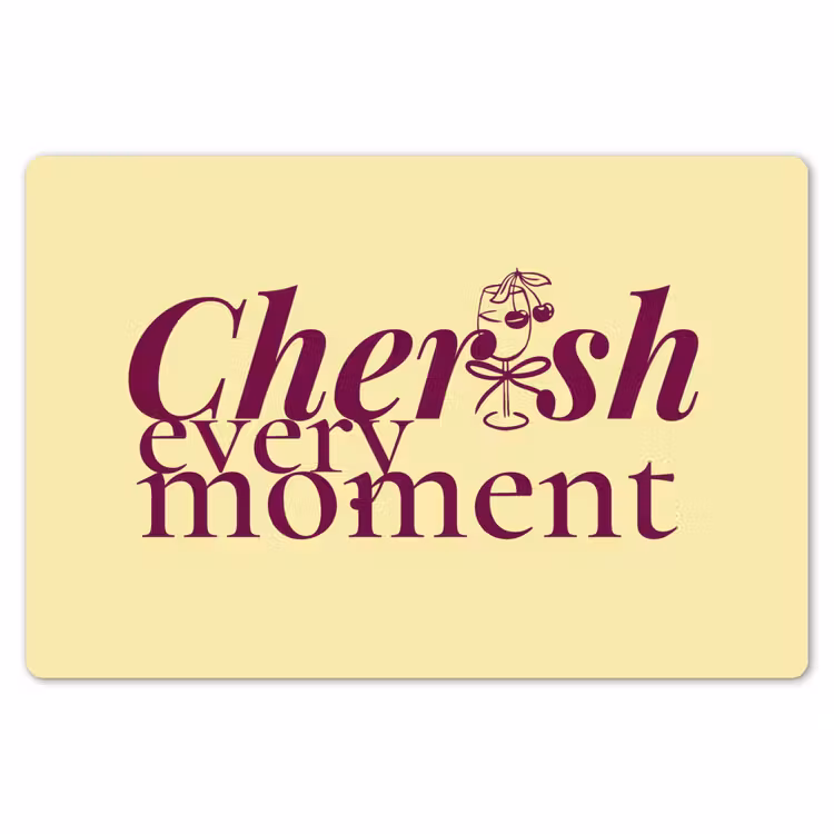 Cherish every moment - Cocktailglas - Geel Placemat vinyl groot -zzsfeer1_Kitchenyeah-website