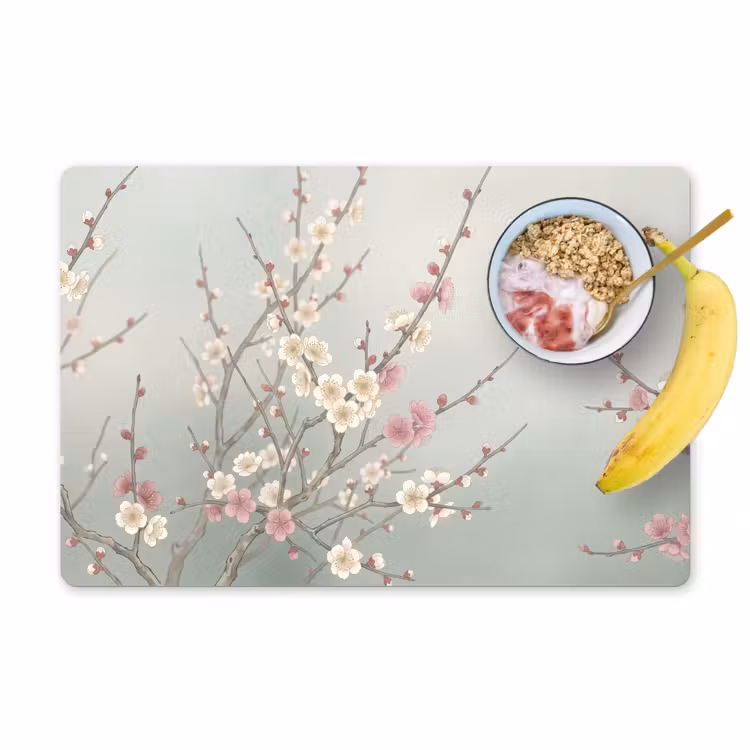 Kersen - Bloesem - Groen Placemat vinyl groot -zzzproduct_Kitchenyeah-website