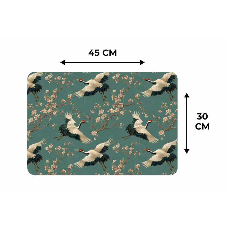 Kersenbloesem - Kraamvogels - Groen Placemat vinyl groot 368 -specs