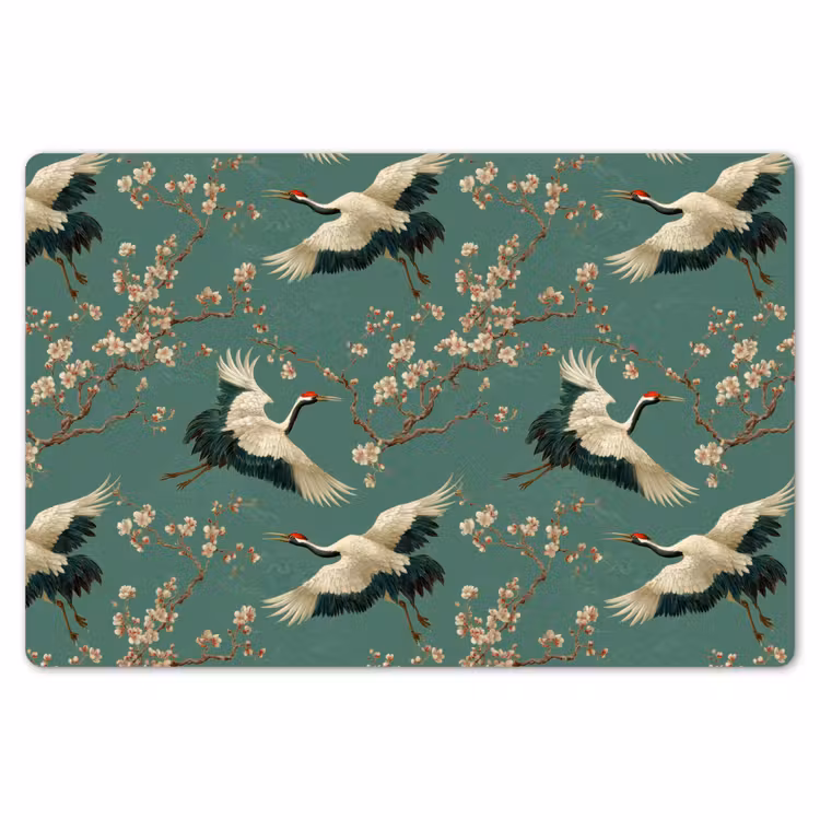 Kersenbloesem - Kraamvogels - Groen Placemat vinyl groot 368 -zzsfeer1_Kitchenyeah-website