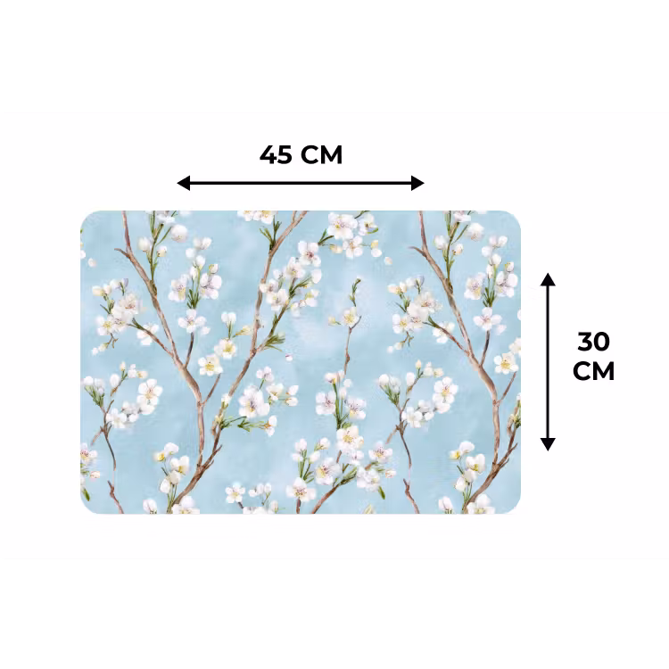 Kersenbloesem - Textuur - Blauw Placemat vinyl groot 368 -specs