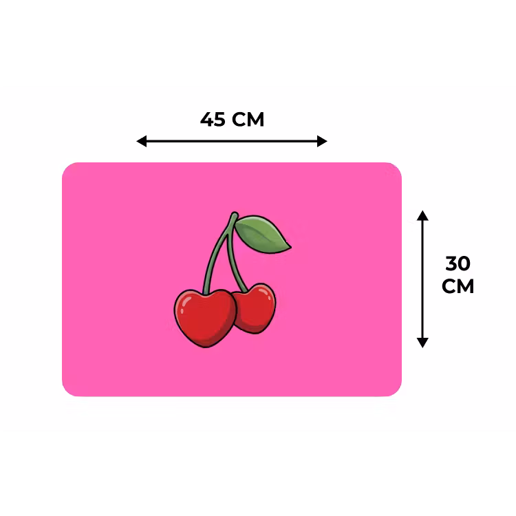 Kers - Roze - Fruit Placemat vinyl groot -specs