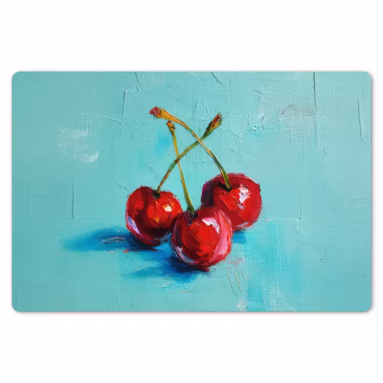 Kersen - Rood - Drie - Geverfd Placemat vinyl groot -zzsfeer1_Kitchenyeah-website