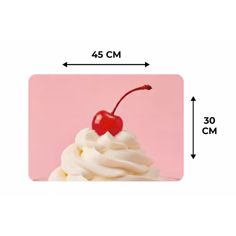 Kers - Slagroom - Roze Placemat vinyl groot -specs