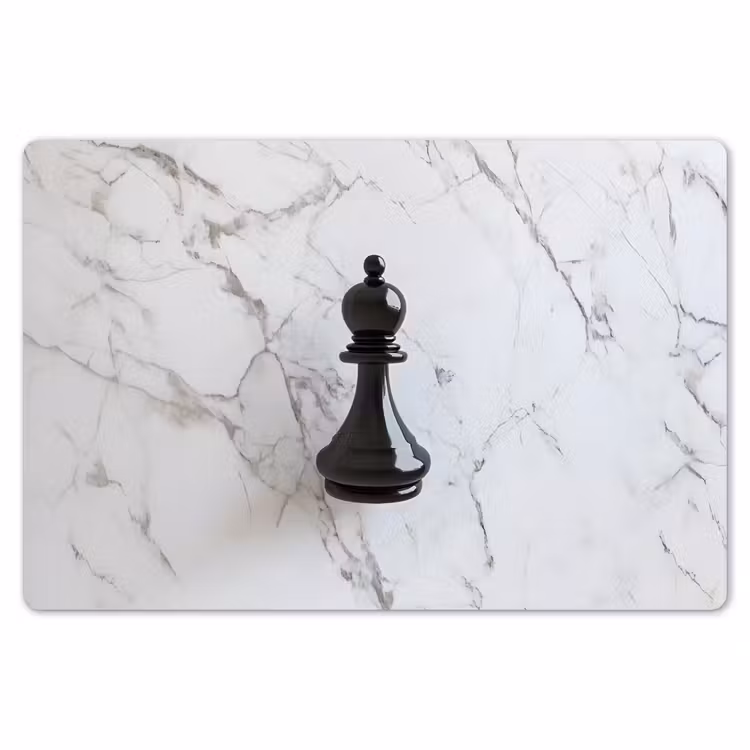 Schaakstuk - Loper - Zwart - Marmer Placemat vinyl groot -zzsfeer1_Kitchenyeah-website