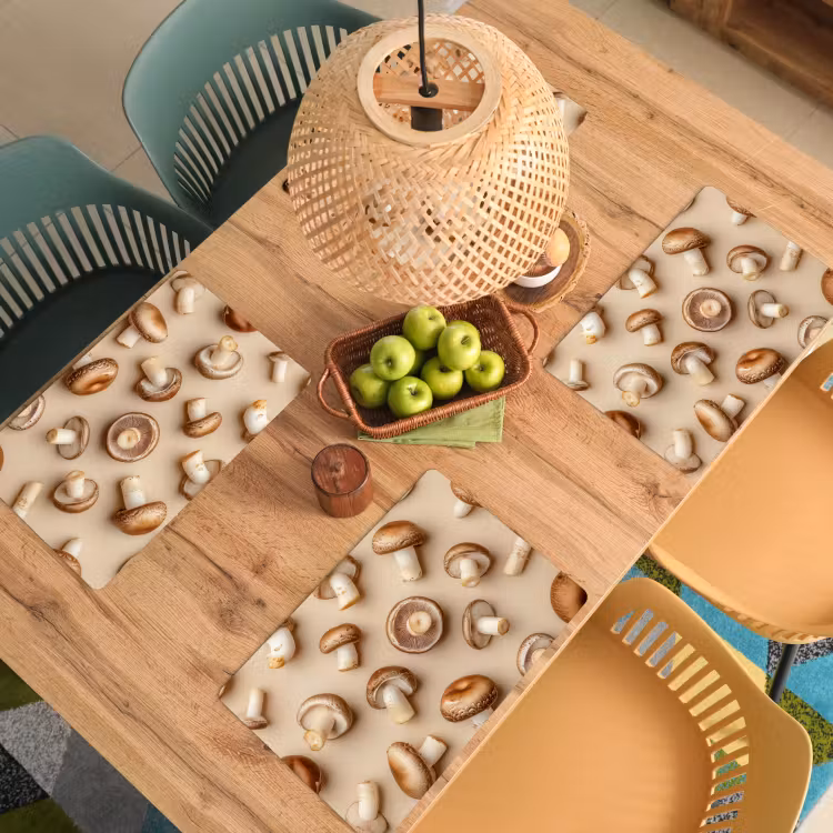 Kastanje Champignons - Beige Placemat vinyl groot -zzsfeer5_Kitchenyeah-website