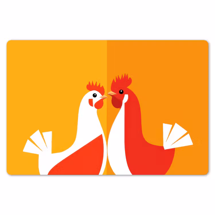 Kippen - Oranje - Vlakken Placemat vinyl groot -zzsfeer1_Kitchenyeah-website