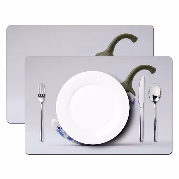 Chilipeper - Keramiek - Blauw Placemat vinyl groot -zzsfeer2_Kitchenyeah-website