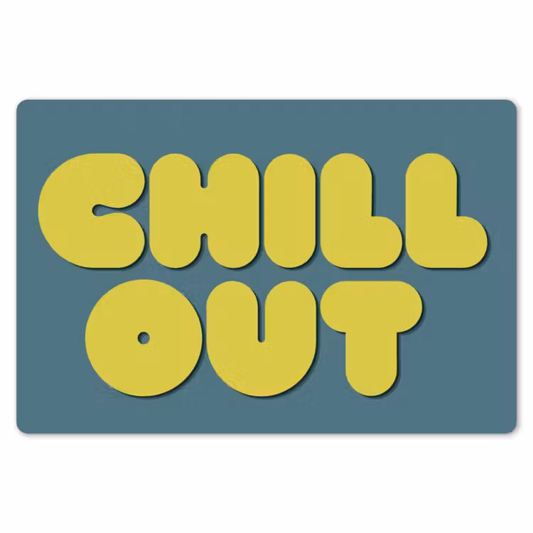 Chill out - Geel - Blauw Placemat vinyl groot -zzsfeer1_Kitchenyeah-website