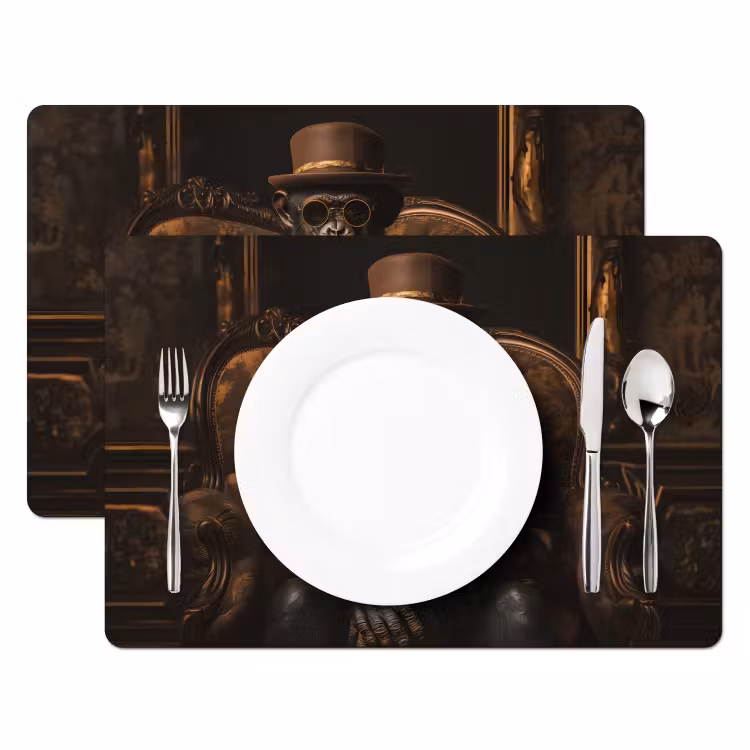Chimpansee - Stoel - Pak - Bruin Placemat vinyl groot -zzsfeer2_Kitchenyeah-website