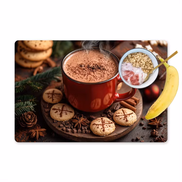 Chocolademelk - Mok - Winter - Kerst - Gezelligheid Placemat vinyl groot -zzzproduct_Kitchenyeah-website