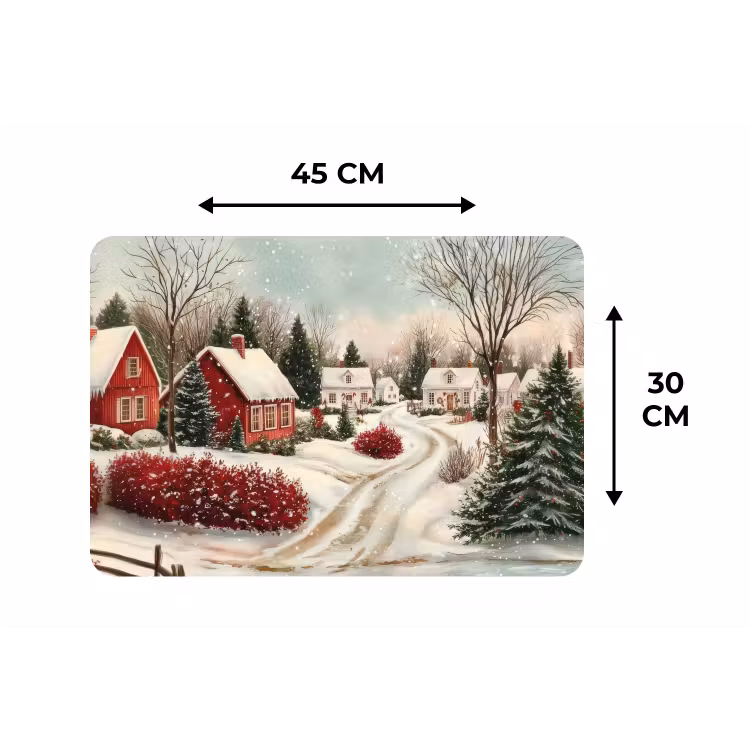Kerstsfeer - Landelijk - Rood Placemat vinyl groot -specs