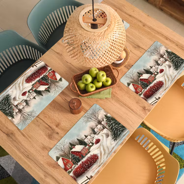 Kerstsfeer - Landelijk - Rood Placemat vinyl groot -zzsfeer5_Kitchenyeah-website