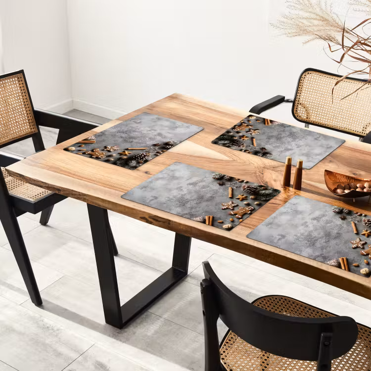 Kerst - Bakken - Grijs - Landelijk Placemat vinyl groot -zzsfeer4_Kitchenyeah-website