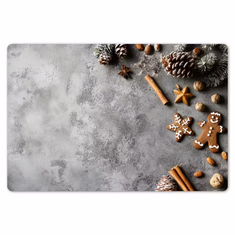 Kerst - Bakken - Grijs - Landelijk Placemat vinyl groot -zzsfeer1_Kitchenyeah-website