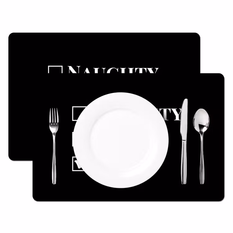 Kerst - Zwart - Wit - Quote - Grappig Placemat vinyl groot -zzsfeer2_Kitchenyeah-website