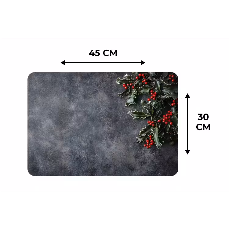 Christmas - Takken - Winter - Rood Placemat vinyl groot -specs