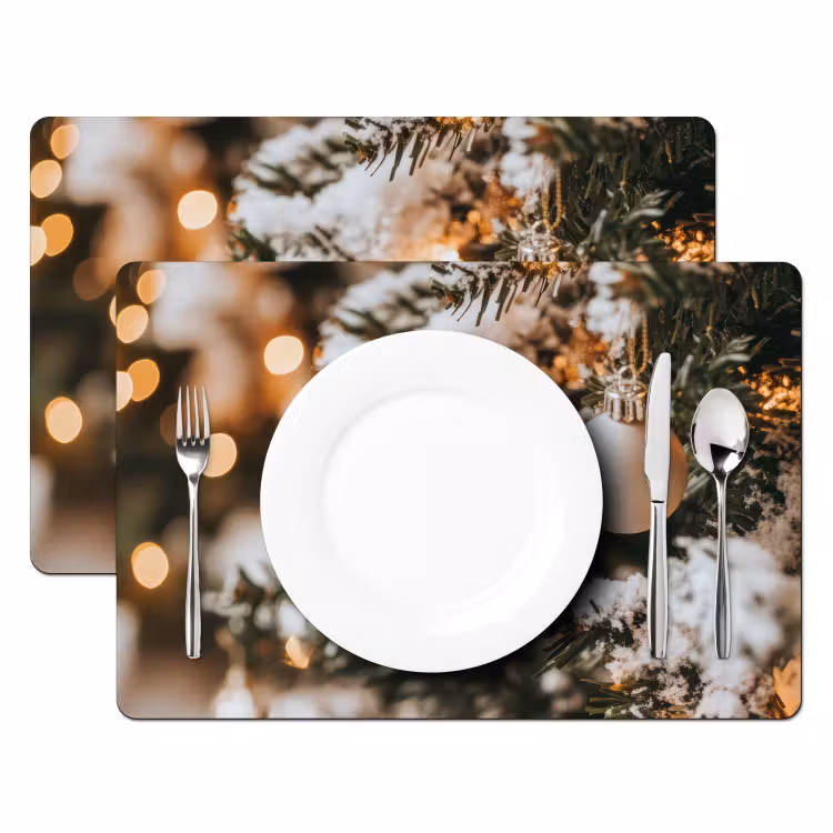 Kerst - Kerstboom - Winter - Binnen - Sneeuw Placemat vinyl groot -zzsfeer2_Kitchenyeah-website