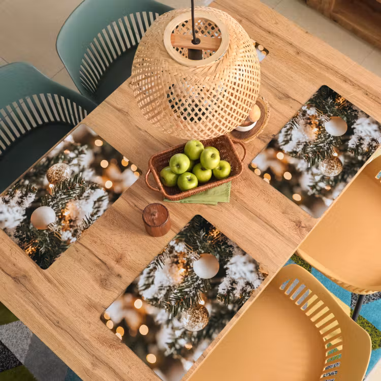 Kerst - Kerstboom - Winter - Binnen - Sneeuw Placemat vinyl groot -zzsfeer5_Kitchenyeah-website