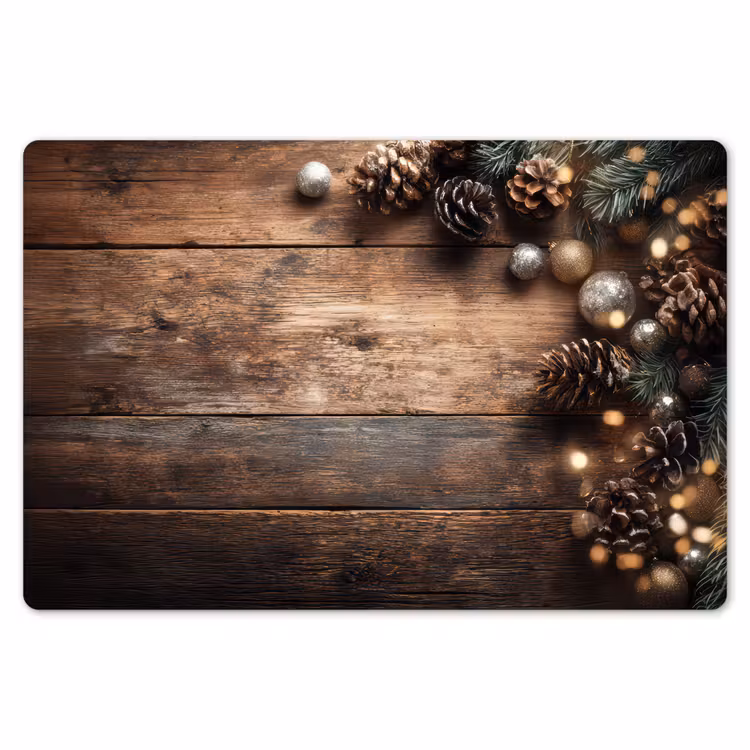 Kersthoekdecoratie - Dennenappels - Lichtjes Placemat vinyl groot -zzsfeer1_Kitchenyeah-website