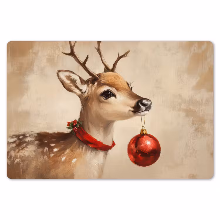 Kerst - Hert - Gewei - Kerstbal - Rendier Placemat vinyl groot -zzsfeer1_Kitchenyeah-website