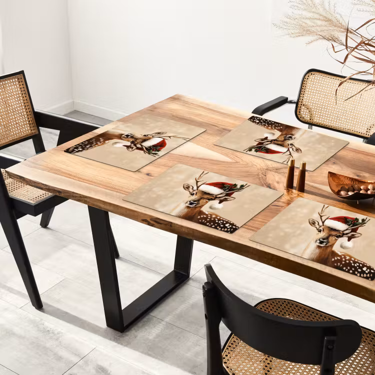 Kerst - Hert - Gewei - Rood Placemat vinyl groot -zzsfeer4_Kitchenyeah-website