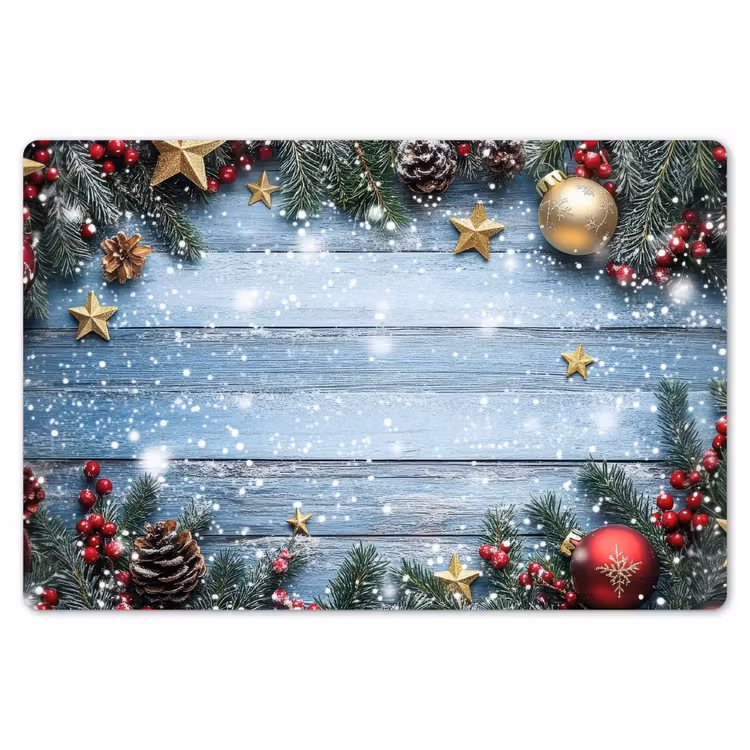 Kerstomlijsting - Sneeuw - Meerkleurig Placemat vinyl groot -zzsfeer1_Kitchenyeah-website