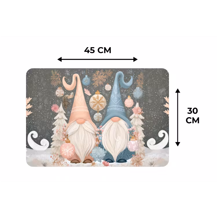 Kerst - Gnomen - Pastel Placemat vinyl groot -specs