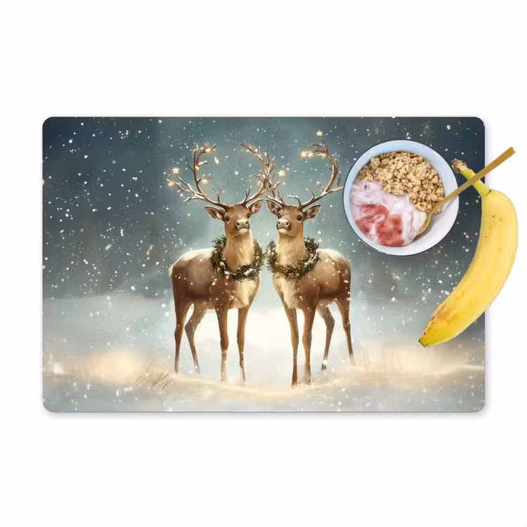 Kerstmagie - Winterwoud - Rendier Placemat vinyl groot -zzzproduct_Kitchenyeah-website