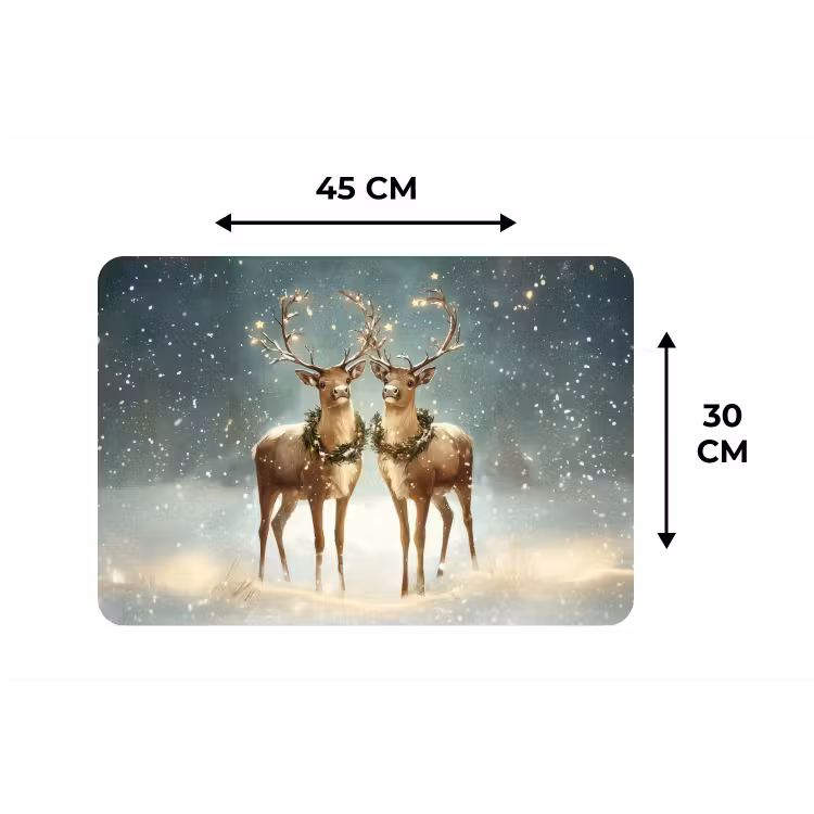 Kerstmagie - Winterwoud - Rendier Placemat vinyl groot -specs