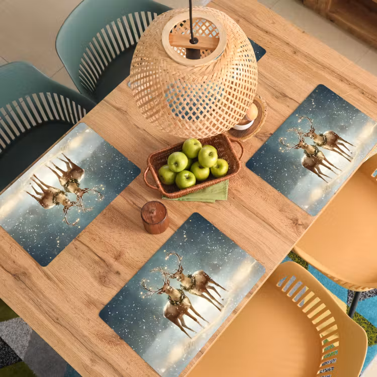 Kerstmagie - Winterwoud - Rendier Placemat vinyl groot -zzsfeer5_Kitchenyeah-website