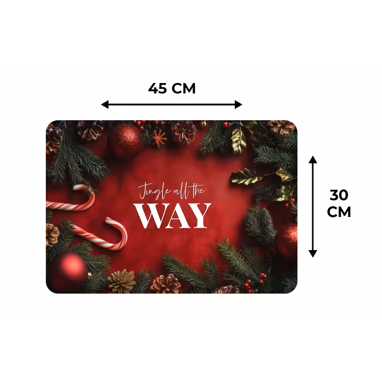 Kerst - Quote - Rood - Kerstballen Placemat vinyl groot -specs
