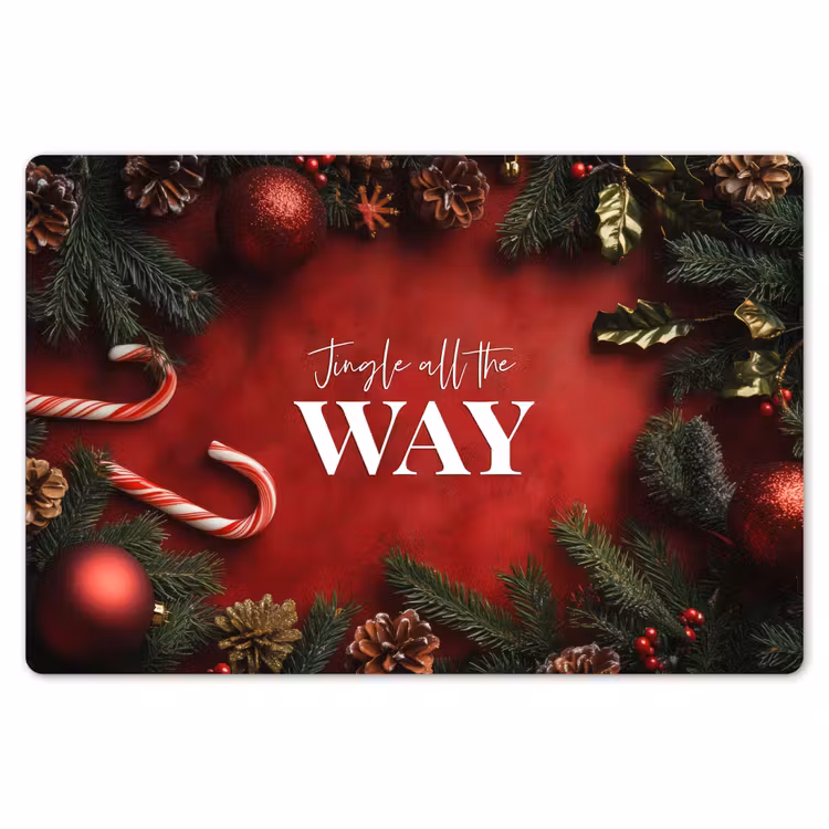 Kerst - Quote - Rood - Kerstballen Placemat vinyl groot -zzsfeer1_Kitchenyeah-website