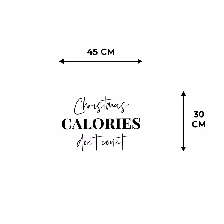 Kerst quote - Winter - Christmas calories - Wit Placemat vinyl groot -specs