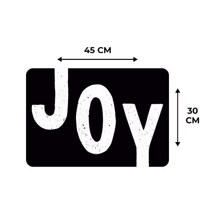 Kerstmis - Quotes - Joy - Zwart - Feest Placemat vinyl groot -specs