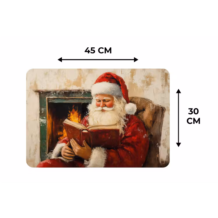 Kerst - Kerstman - Winter - Open Haard Placemat vinyl groot -specs
