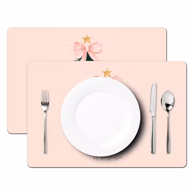 Christmas Season - Kerst - Kerstboom - Roze Placemat vinyl groot -zzsfeer2_Kitchenyeah-website
