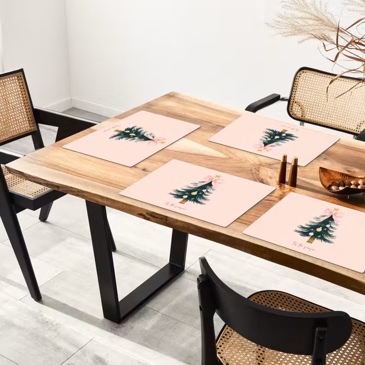 Christmas Season - Kerst - Kerstboom - Roze Placemat vinyl groot -zzsfeer4_Kitchenyeah-website